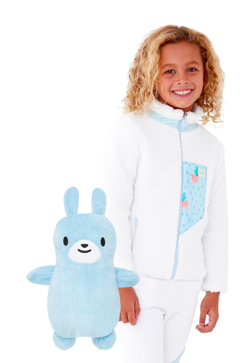 Kids' Benne the Bunny 2-in-1 Stuffed Animal Faux Fur Jacket, Alternate, color, WHITE