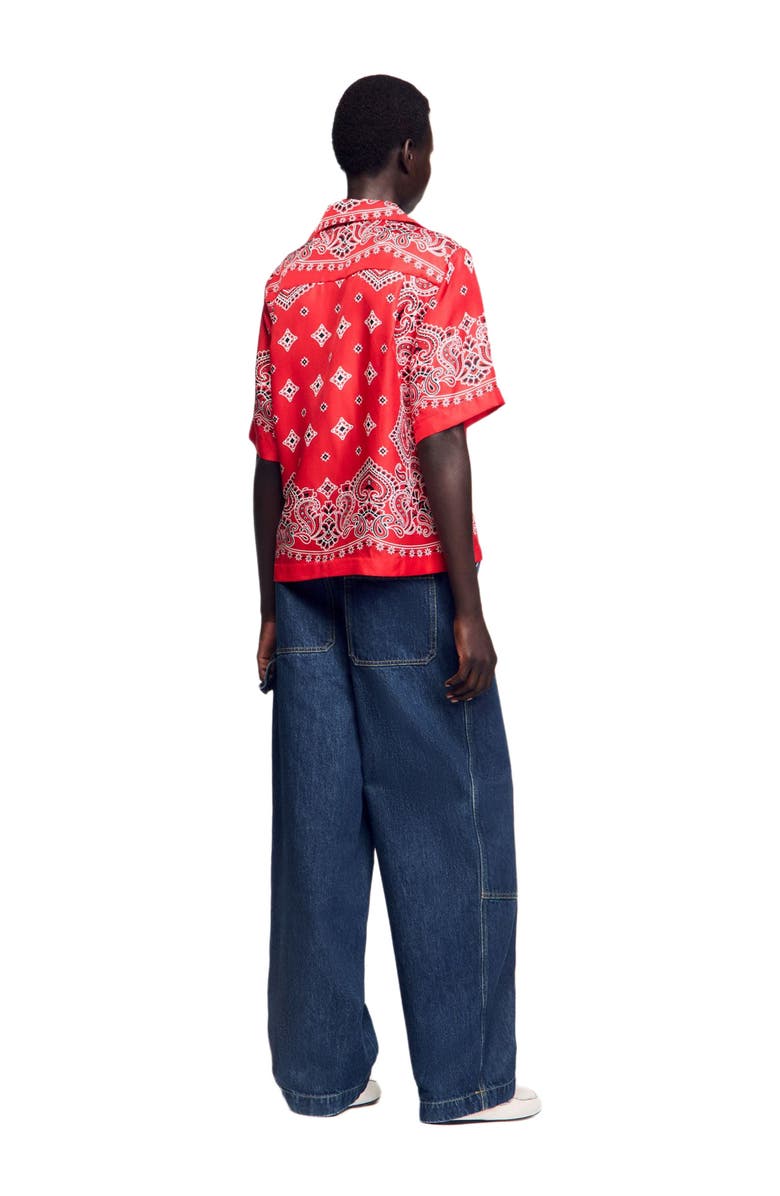 SANDRO Bandana print silk shirt, Alternate, color, 