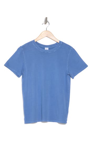 Melrose And Market Washed Cotton Crewneck T-shirt In Blue Beyond