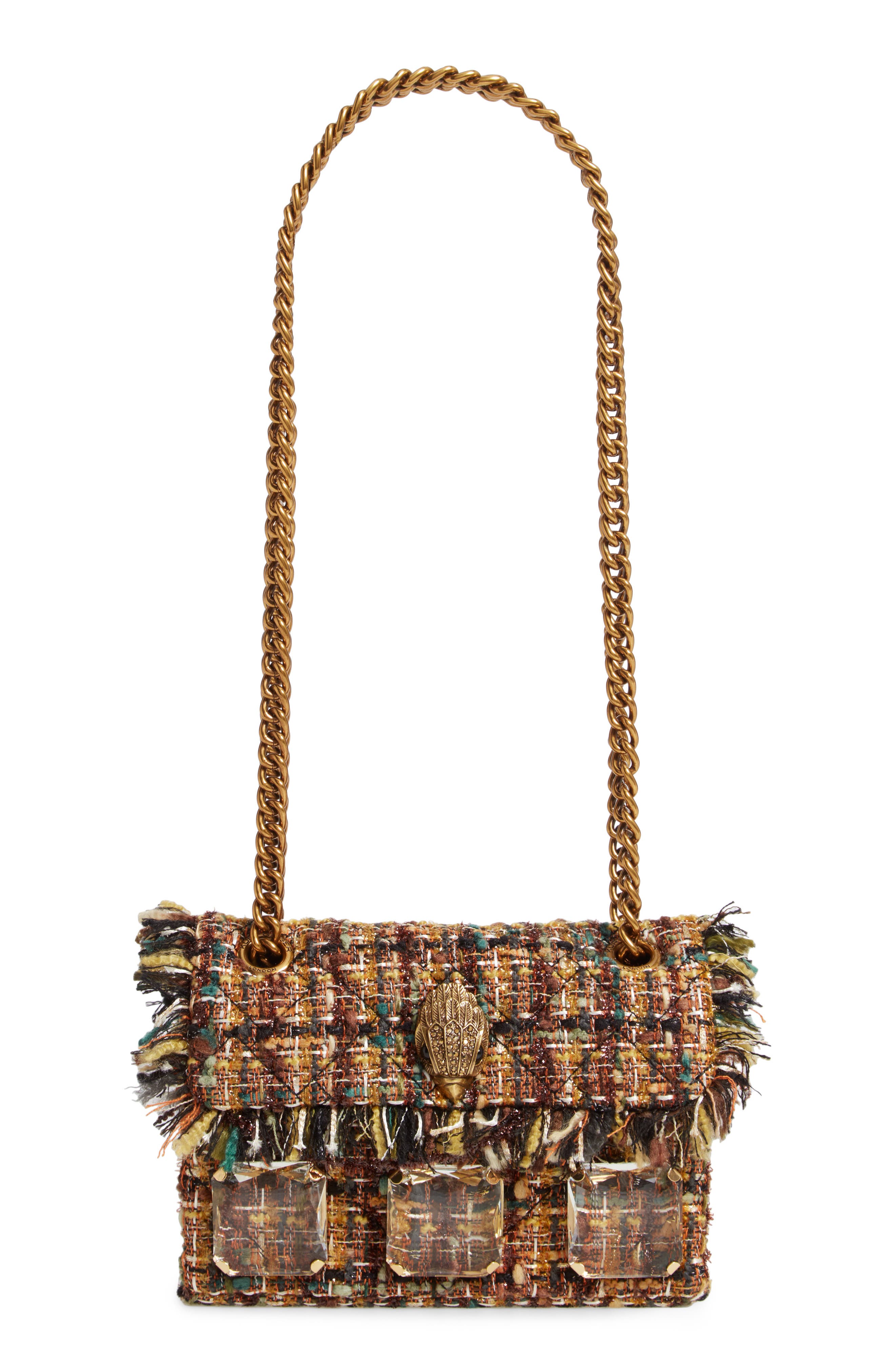 Kurt Geiger London Mini Kensington x Tweed Crossbody Bag, Main, color, 