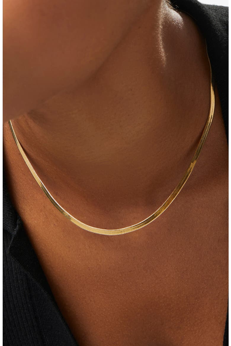 Herringbone Chain Necklace, Alternate, color, GOLD