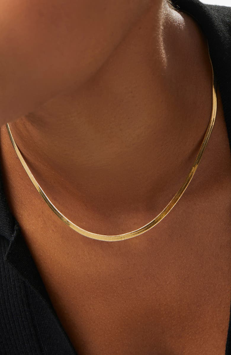 Ana Luisa Herringbone Chain Necklace, Alternate, color, Gold