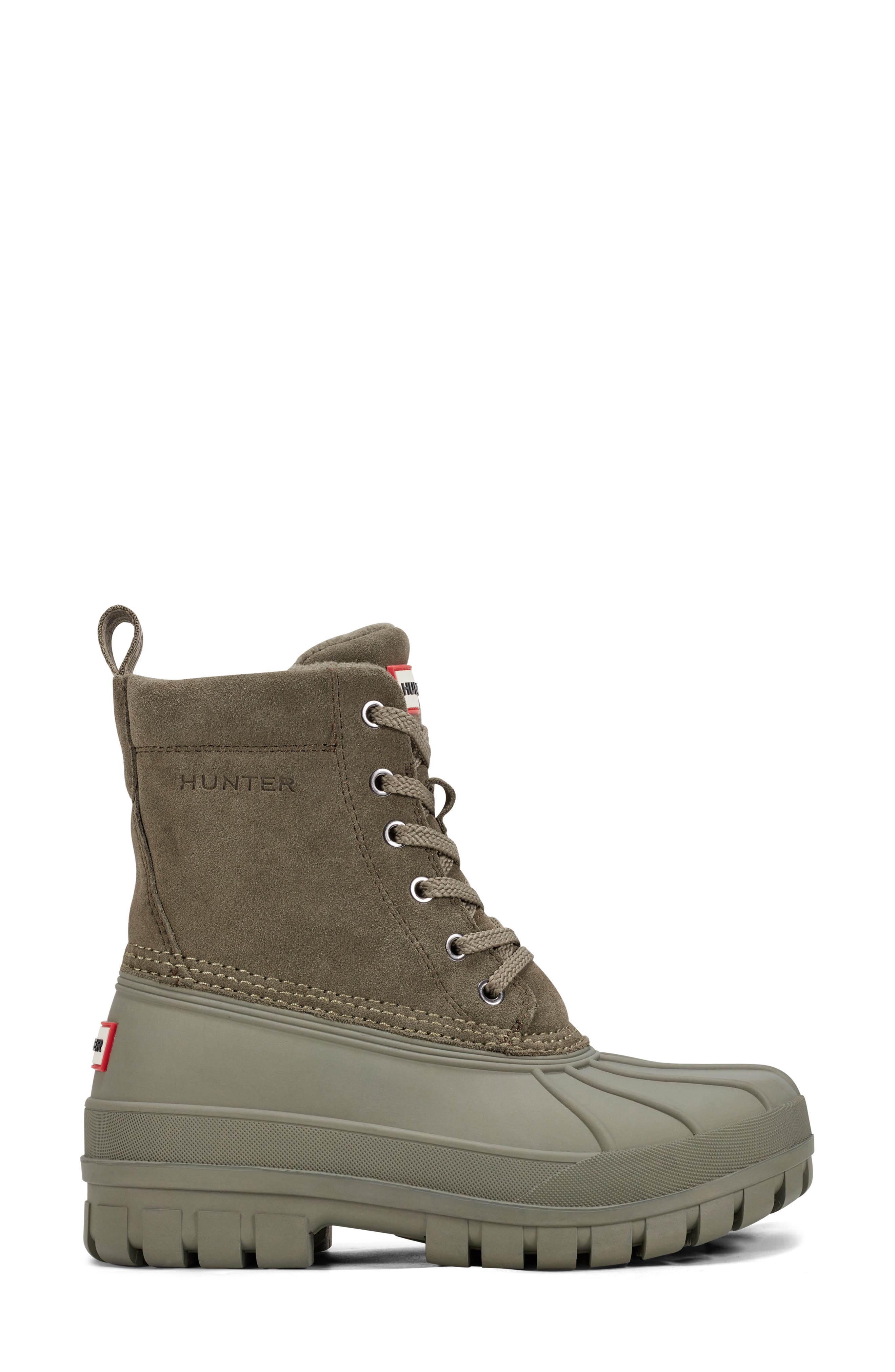 Hunter Sussex Insulated Waterproof Duck Boot, Alternate, color, Loch Olive/ Loch Olive