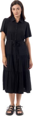 Equipment Jacquard Tiered Belted Midi Dress