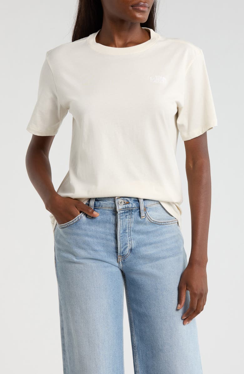 The North Face Evolution Simple Dome Relaxed Crop Cotton T-Shirt, Main, color, White Dune