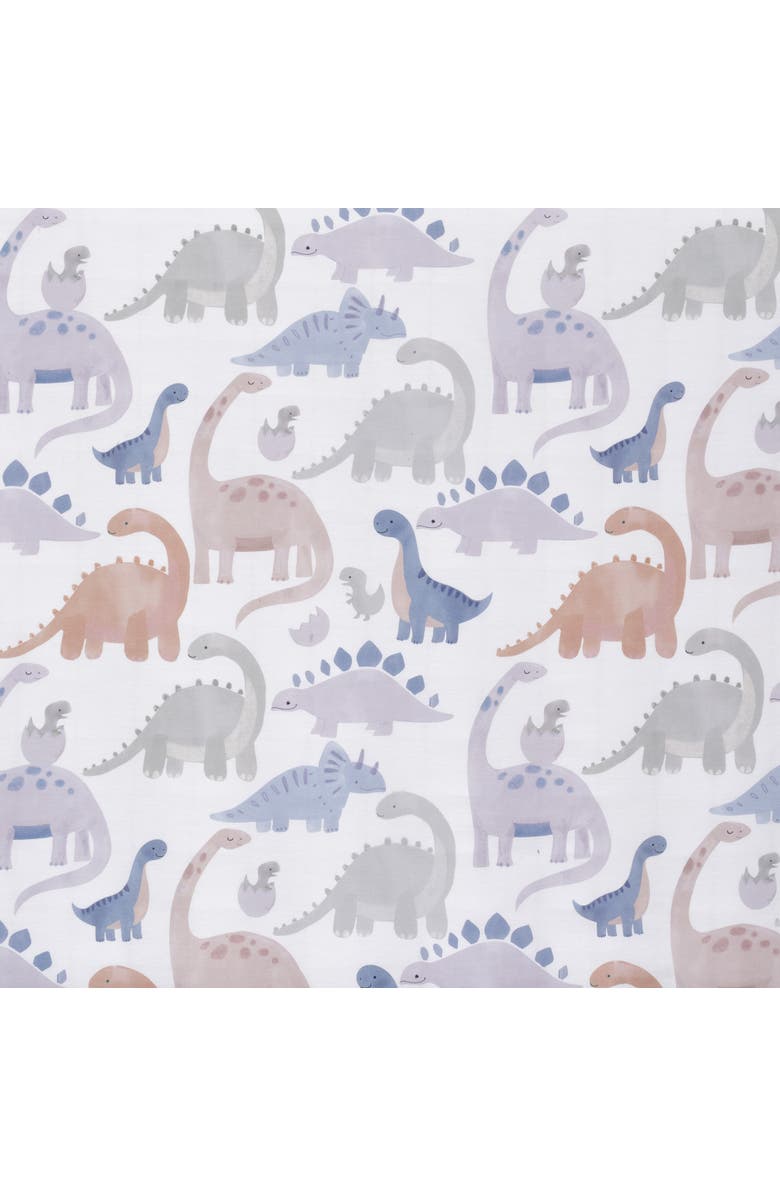 Lambs & Ivy Dino-Might 100% Cotton Dinosaur Baby/Toddler Fitted Crib Sheet, Alternate, color, White