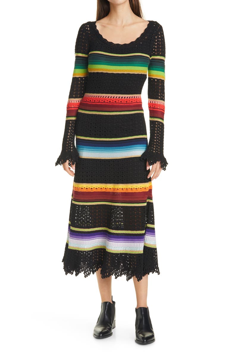 Polo Ralph Lauren Serape Stripe Crochet Midi Dress, Main, color,