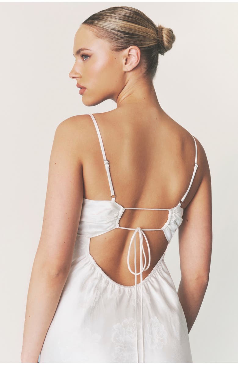 Six Stories Paloma Satin Floral Jacquard Maxi Dress, Alternate, color, 