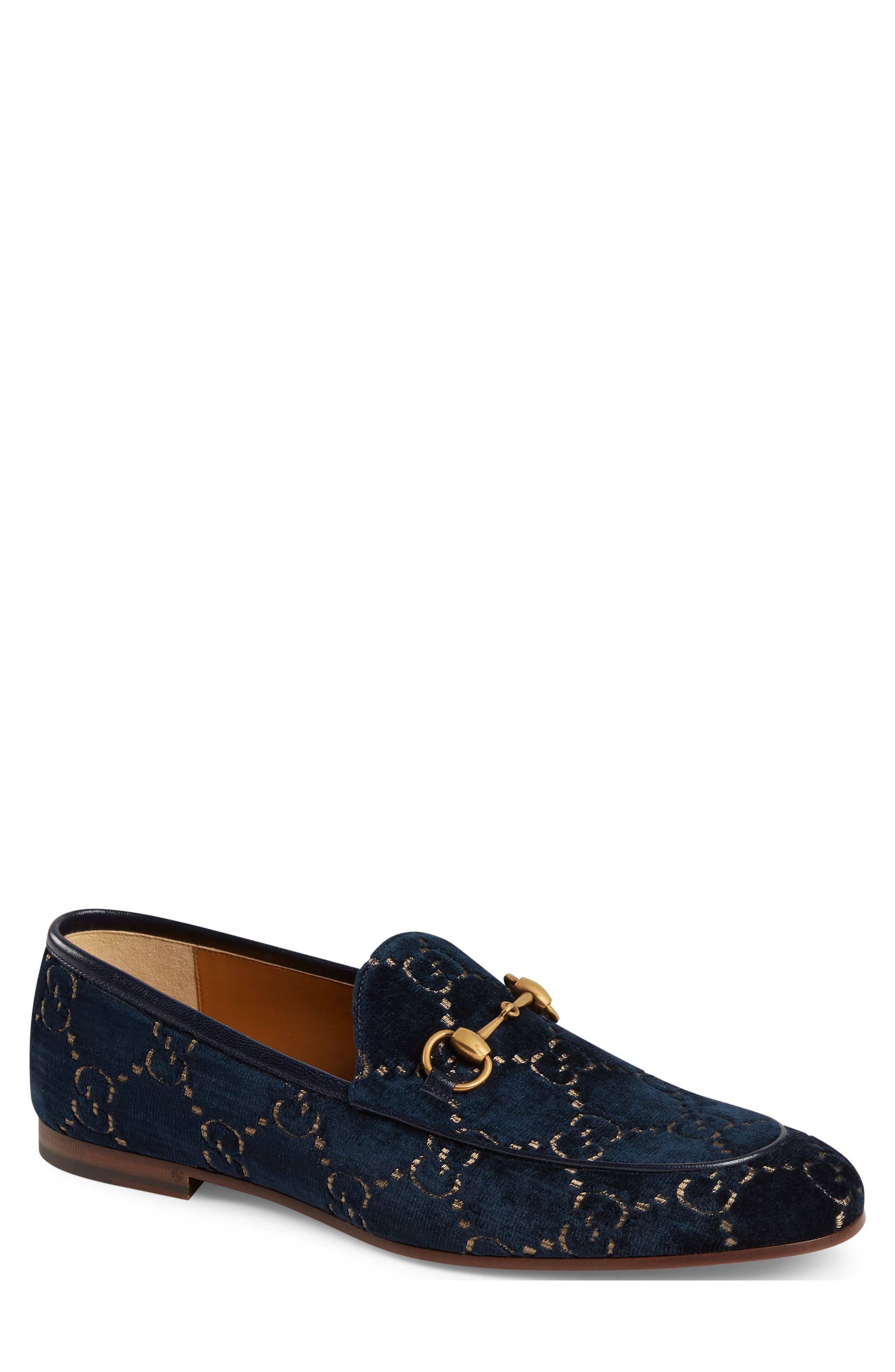 Gucci Jordaan Horsebit GG Velvet Loafer, Main, color, 