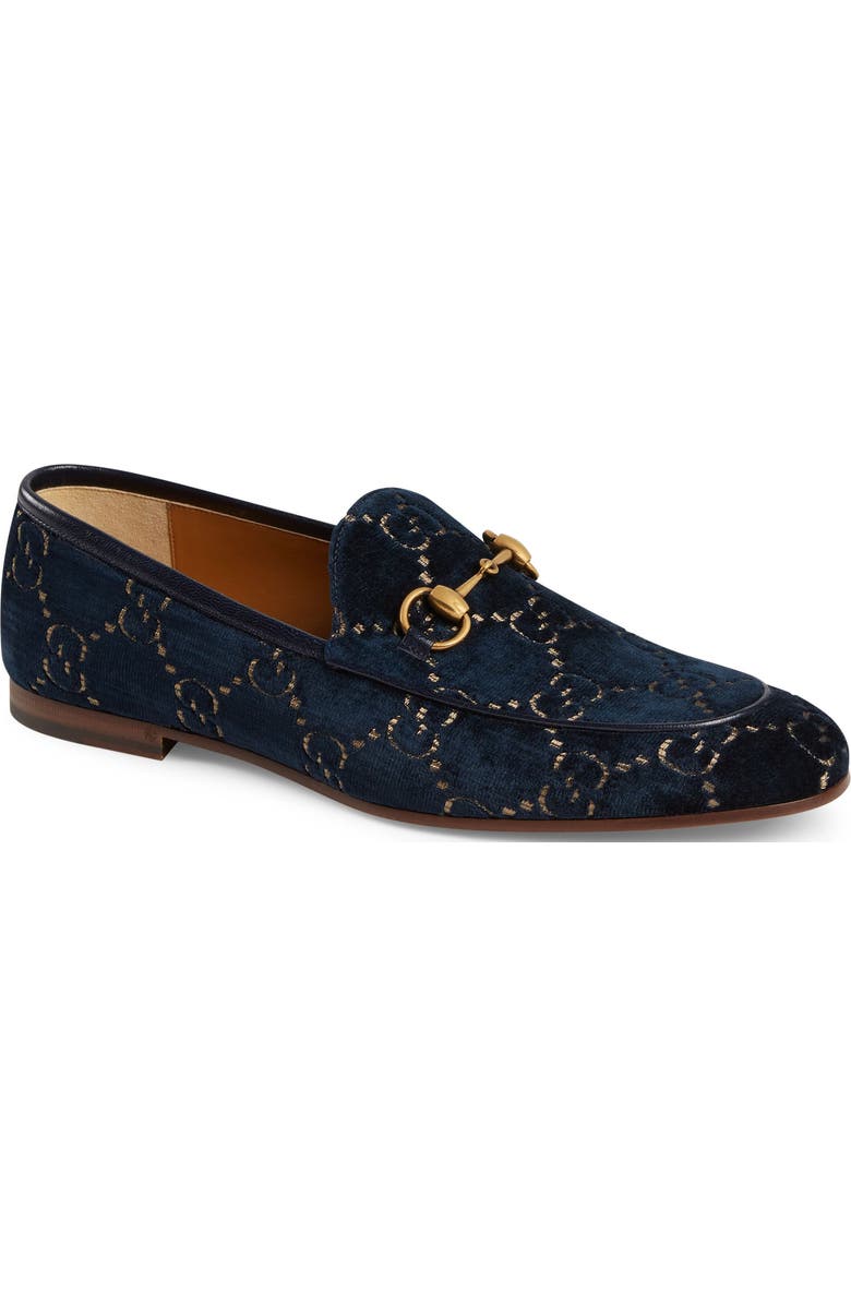 Gucci Jordaan Horsebit GG Velvet Loafer, Main, color,