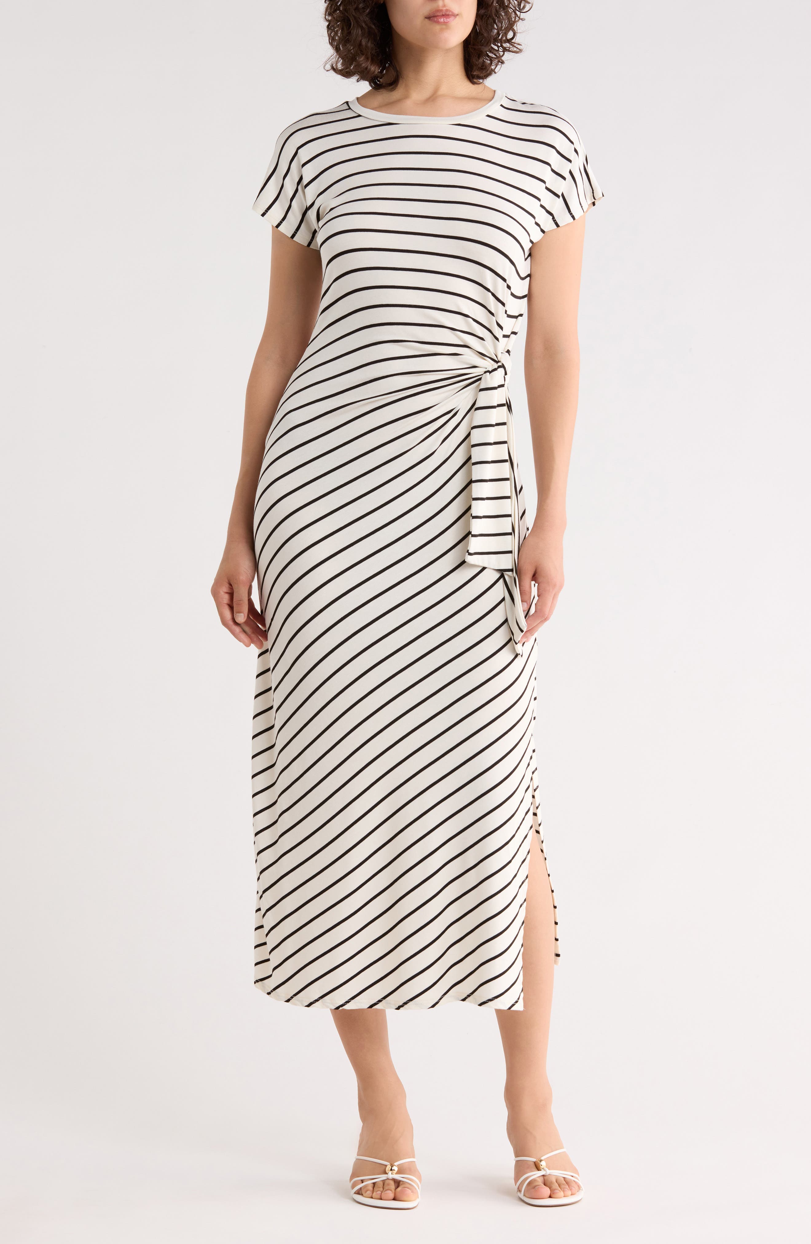 WEST K Stripe Side Tie Maxi Dress