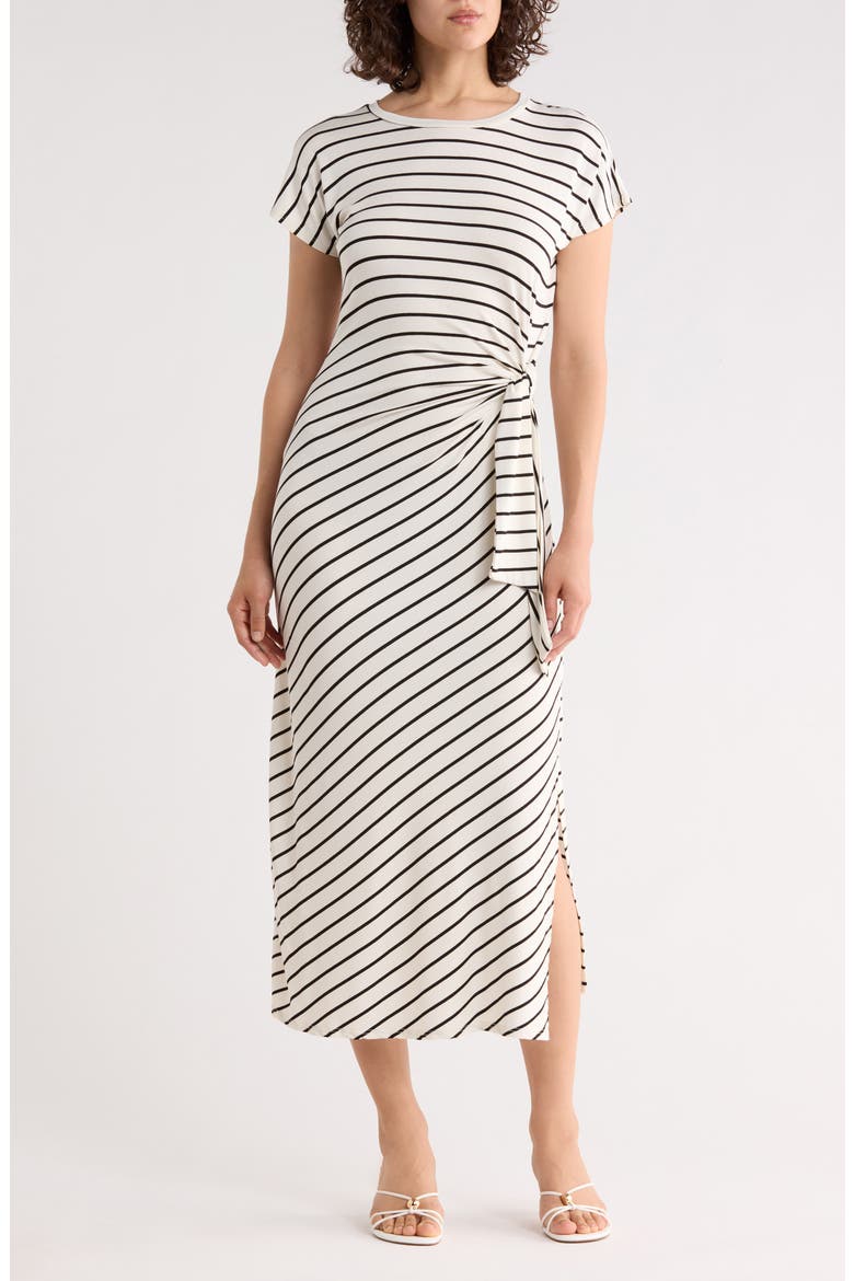 Stripe Side Tie Maxi Dress, Main, color, WHITE STRIPE