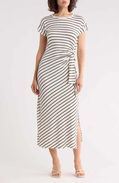 WEST K Stripe Side Tie Maxi Dress