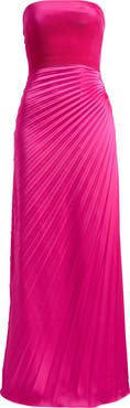 Dress the Population Kinley Accordion Pleat Strapless Evening Gown