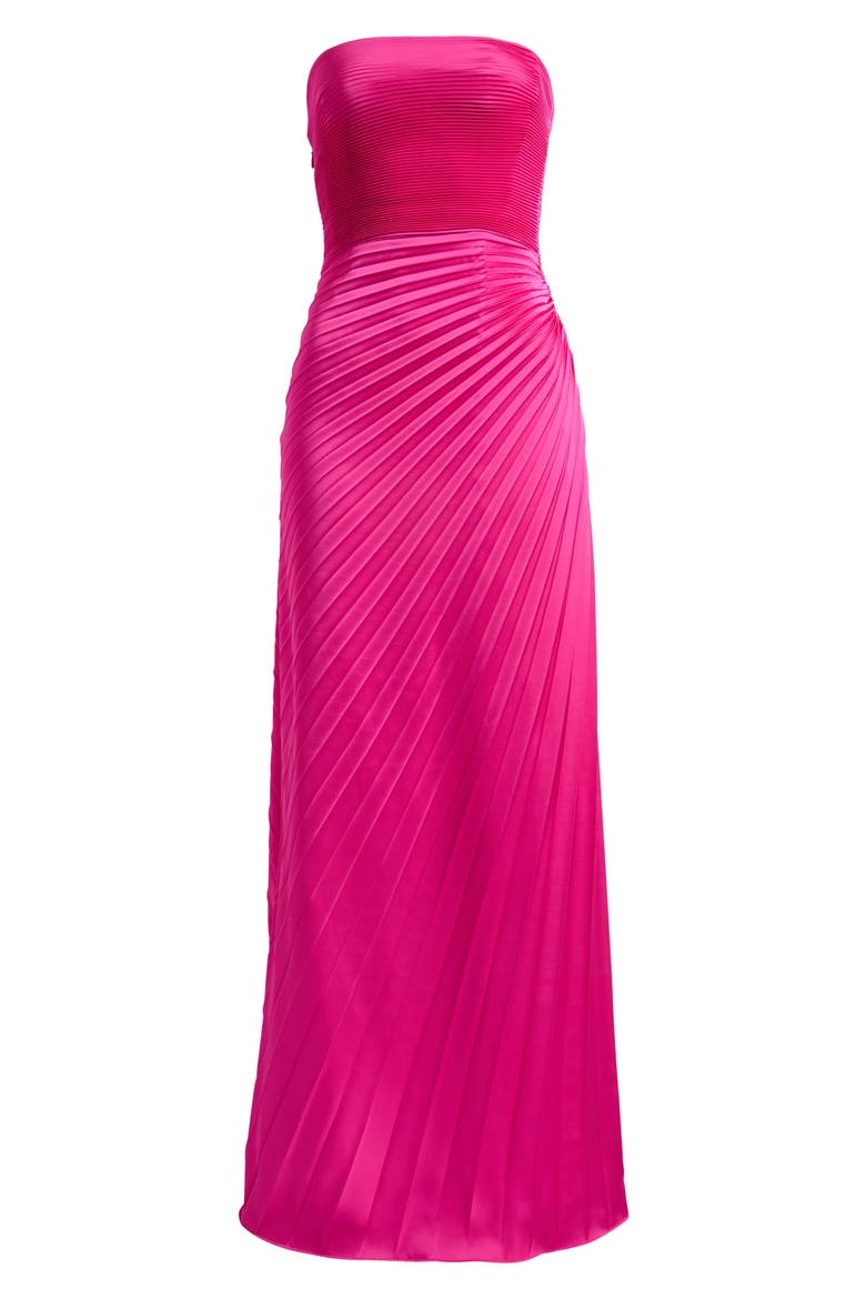 kellen pleated satin evening dress Collins Satin Pleated Dress