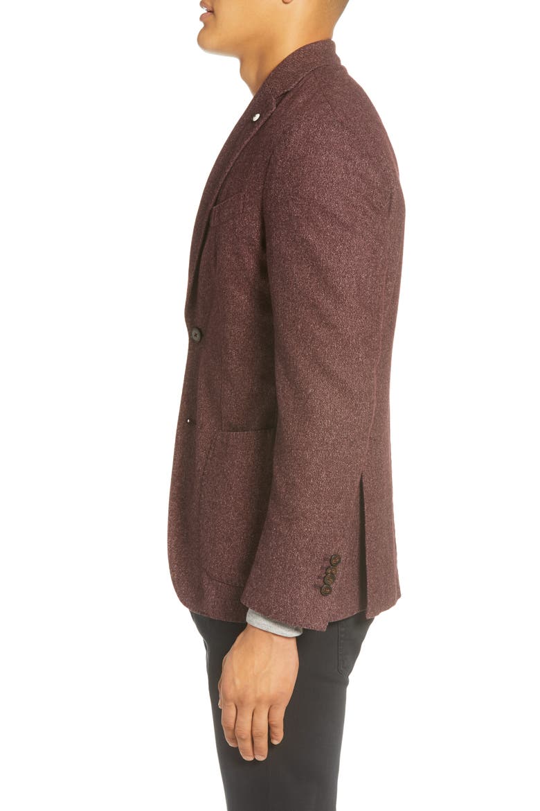 Trim Fit Solid Wool Blend Sport Coat, Alternate, color, PURPLE
