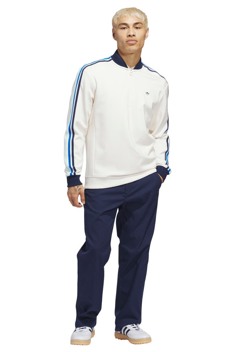 Quarter Zip Golf Sweatshirt, Alternate, color, CHALK WHITE/ NIGHT INDIGO