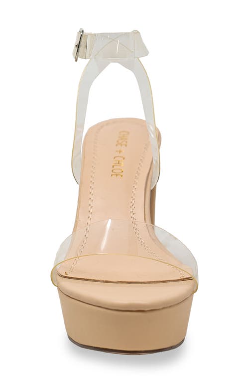 Chase & Chloe Chase And Chloe Hela Platform Sandal In Clear Beige