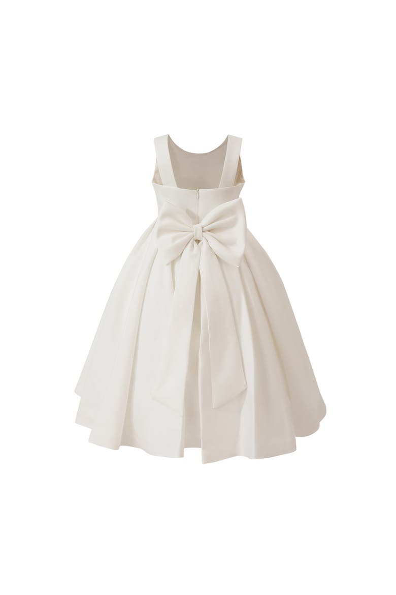 Satin Bow-Back Dress, Alternate, color, White