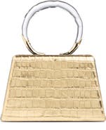 Alexis Bittar Croc Embossed Leather Top Handle Bag