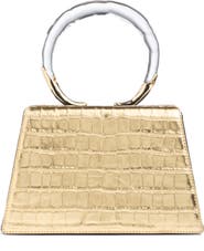 Alexis Bittar Croc Embossed Leather Top Handle Bag