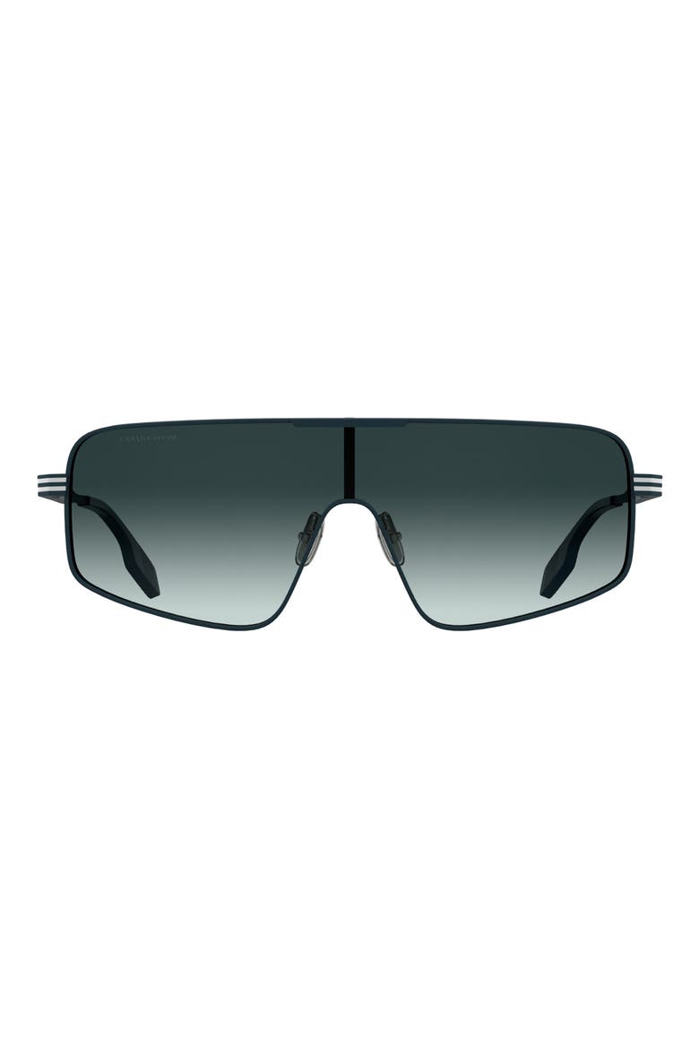58mm Gradient Modified Rectangular Shield Sunglasses, Main, color, MATTE BLUE