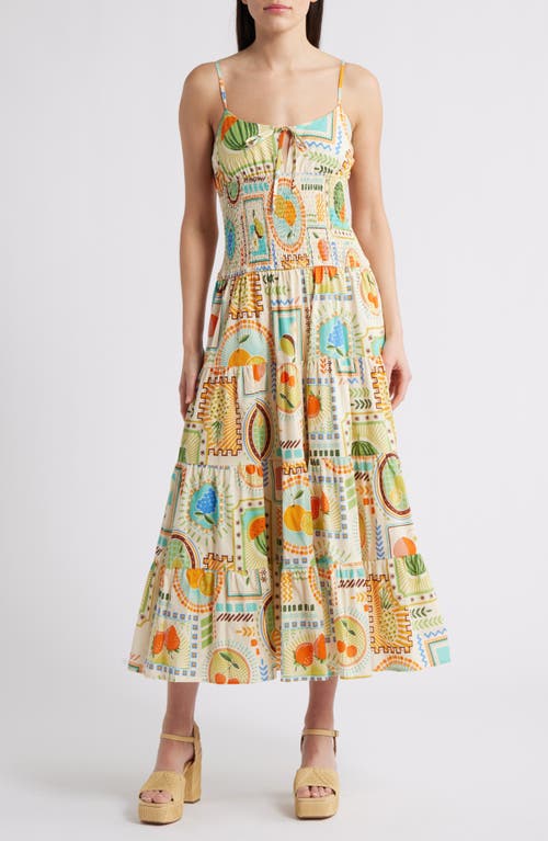 Shop Moon River Print Tiered Maxi Dress