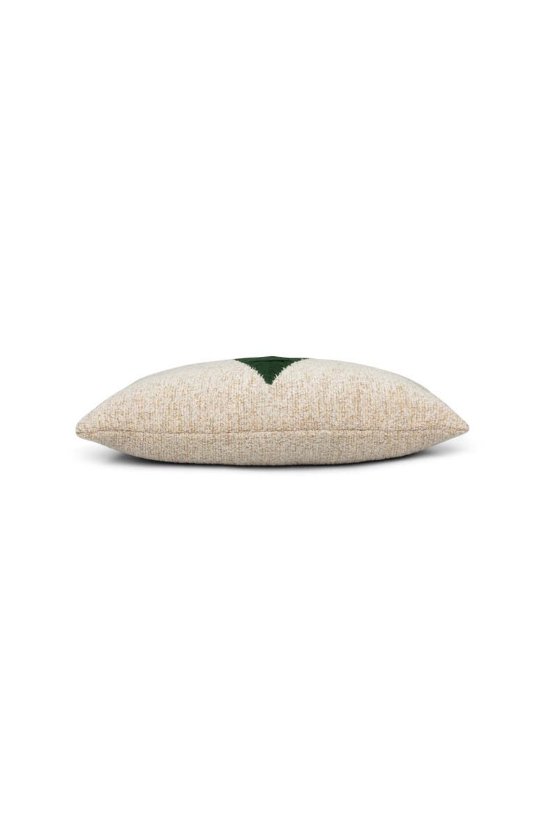 Douglas Fir Hand Stitched Dimensional Indoor & Outdoor Woven Accent Pillow & Insert, Alternate, color, Beige