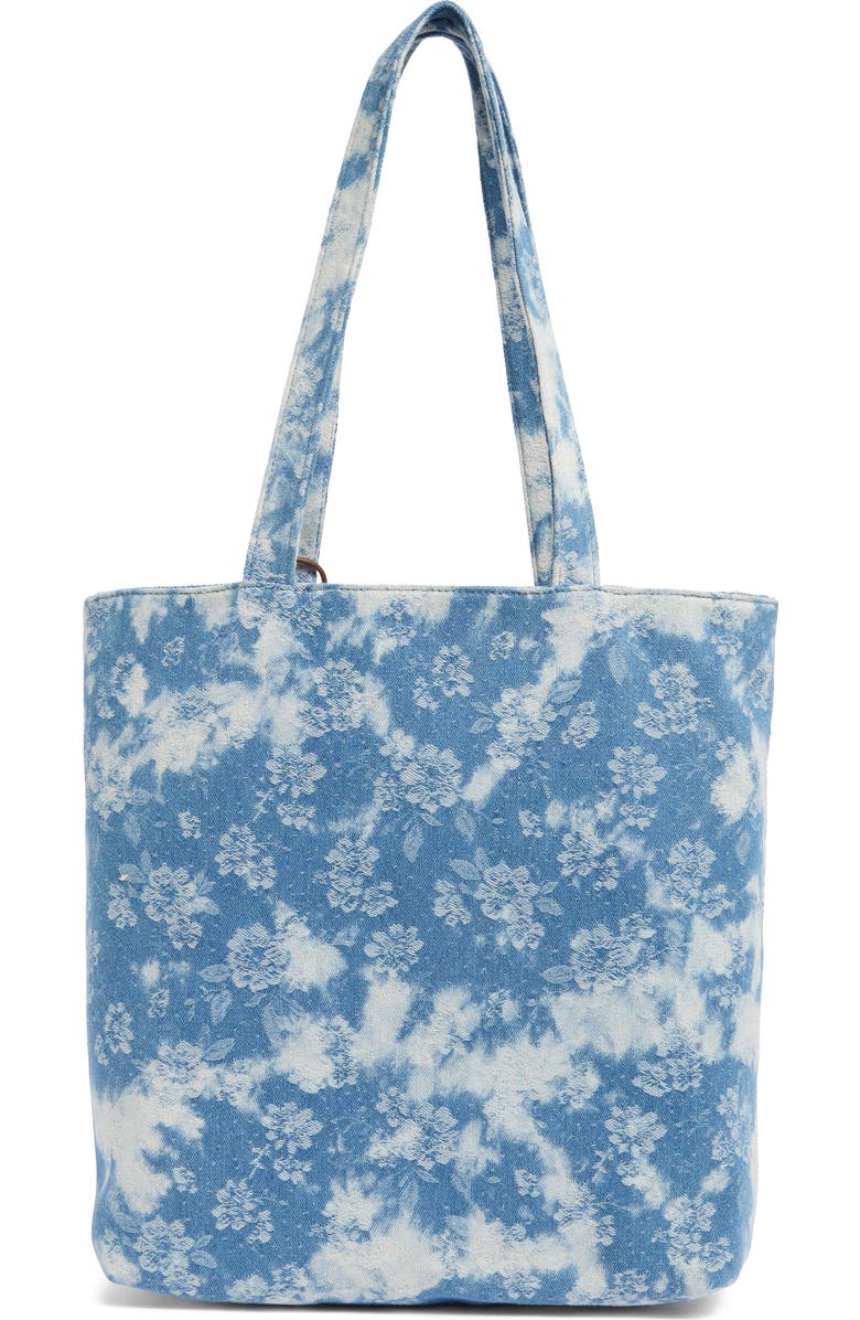 Lucky Brand Pira Canvas Book Tote Bag, Main, color, Floral Denim