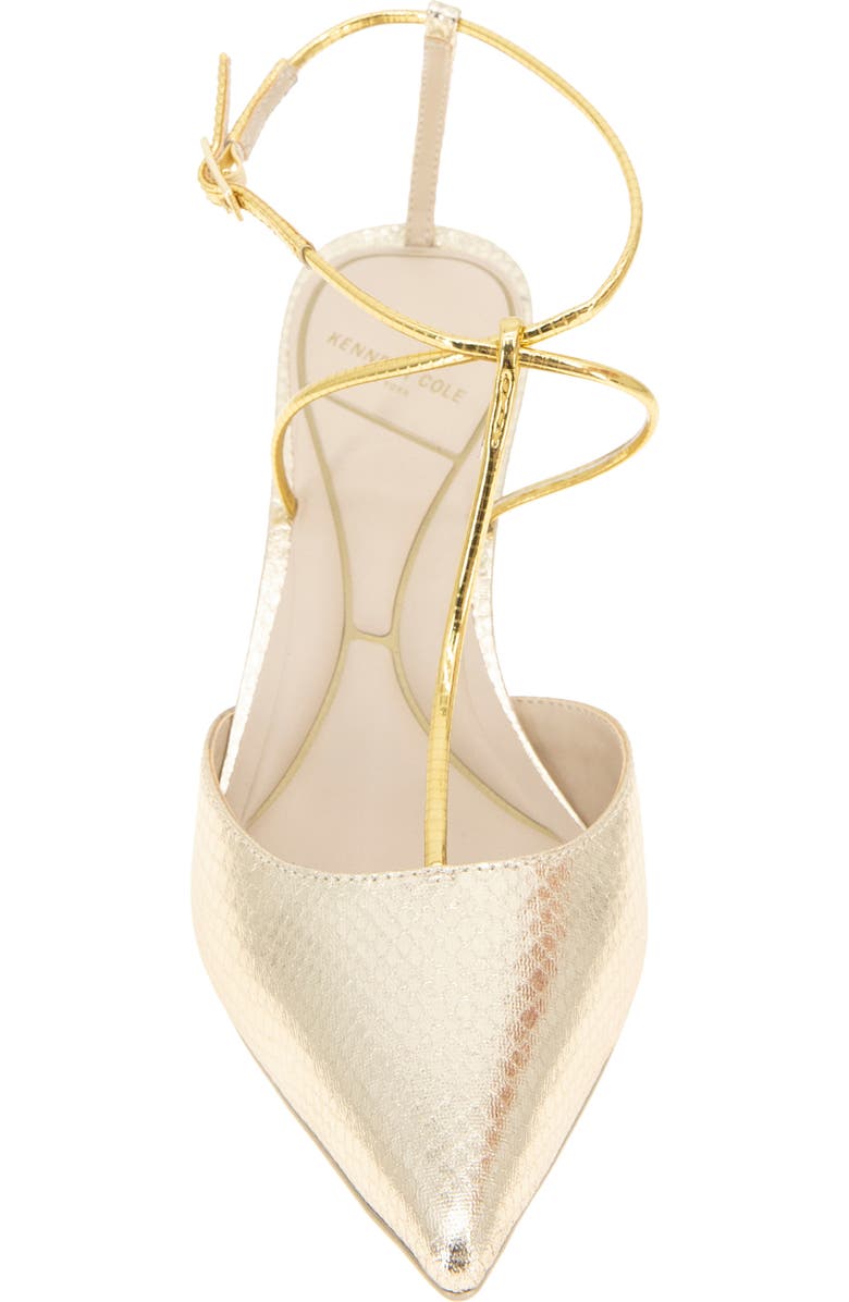 Kenneth Cole Umi Snakeskin Embossed Pointed Toe Pump, Alternate, color, Gold Snake