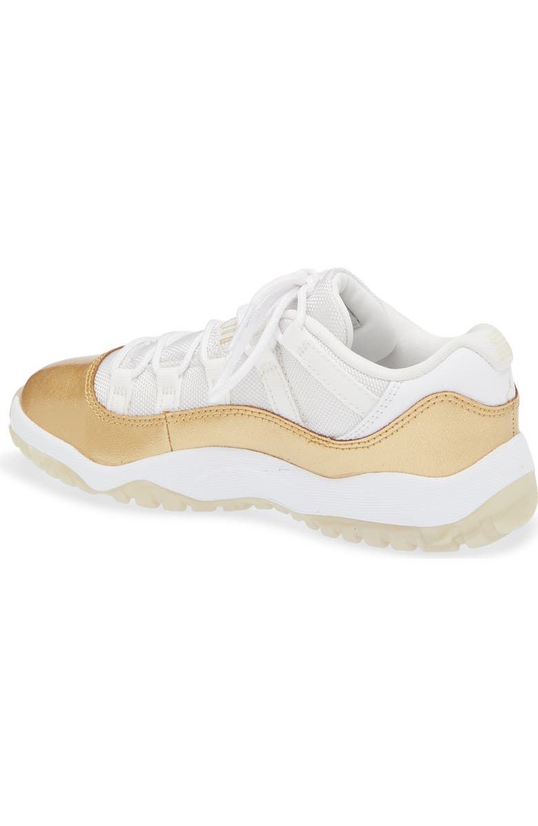 Jordan Kids' Jordan 11 Retro Low Basketball Sneaker, Alternate, color, White/ Gold