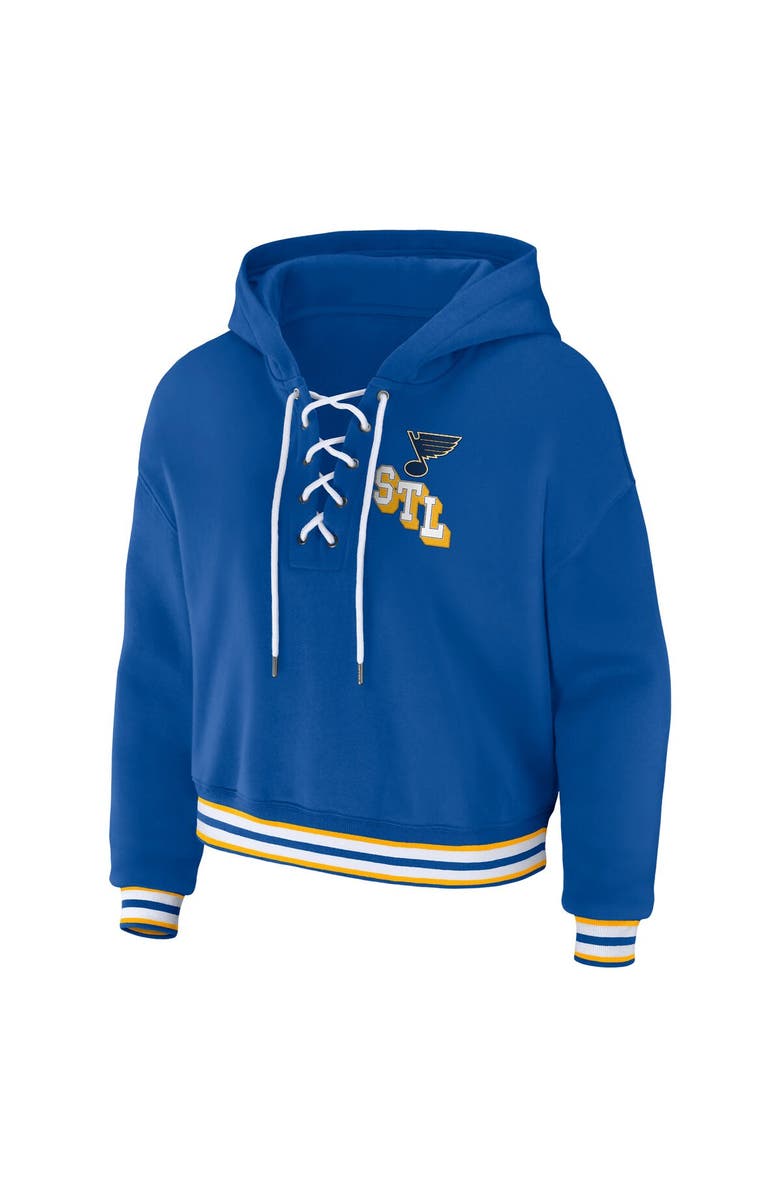 WEAR by Erin Andrews Women's WEAR by Erin Andrews Blue St. Louis Blues Lace-Up Pullover Hoodie, Alternate, color, Blue