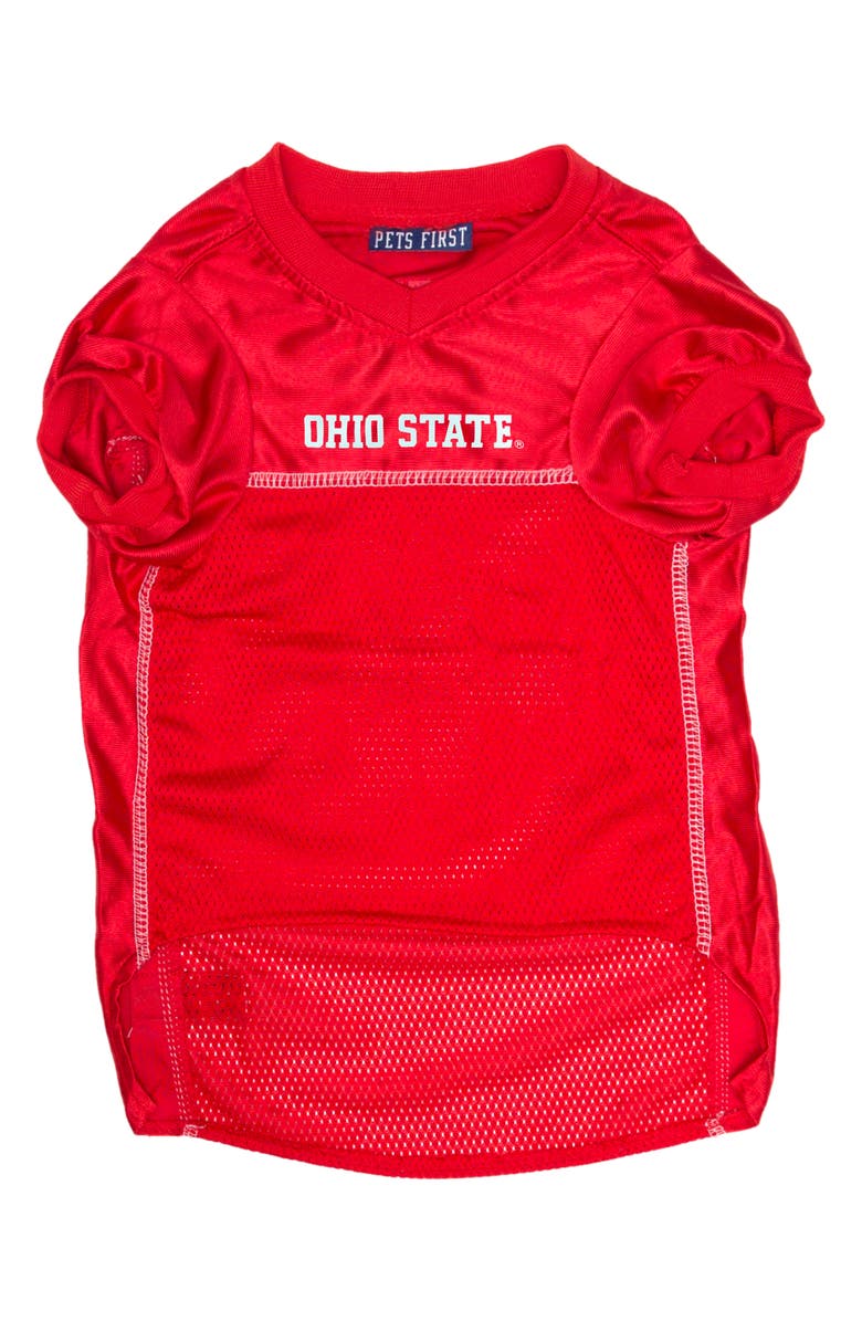 PETS FIRST Ohio State Buckeyes Basketball Mesh Dog Jersey, Alternate, color, Red
