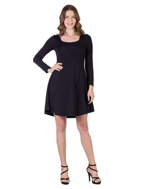 Long Sleeve Knee Length Skater Dress