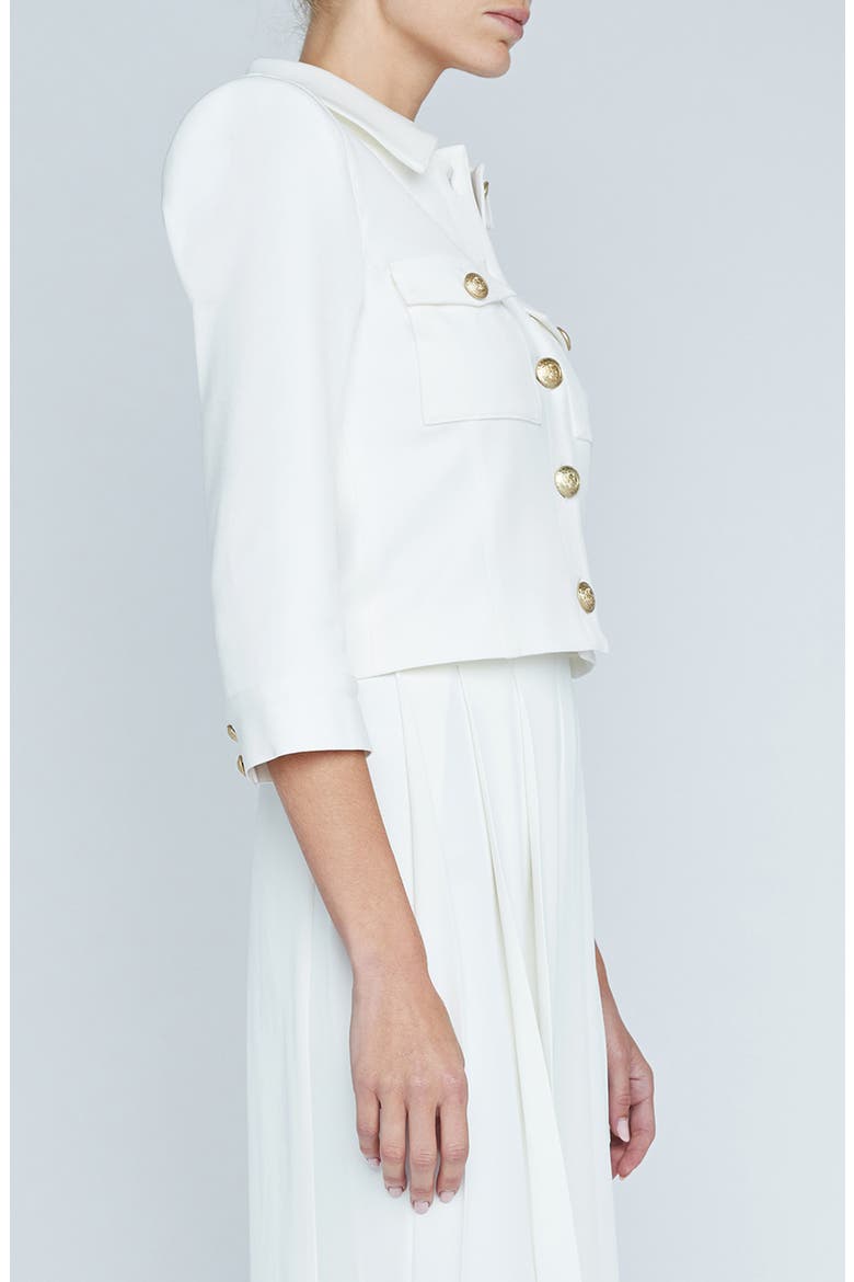 Kumi Fitted Crop Jacket, Alternate, color, WHITE