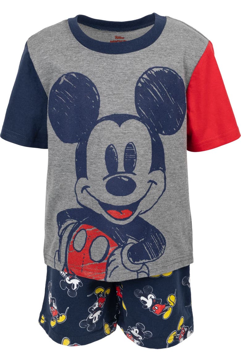 Mickey Mouse 2-Piece T-Shirt and Shorts Set, Alternate, color, Mickey Grey Navy