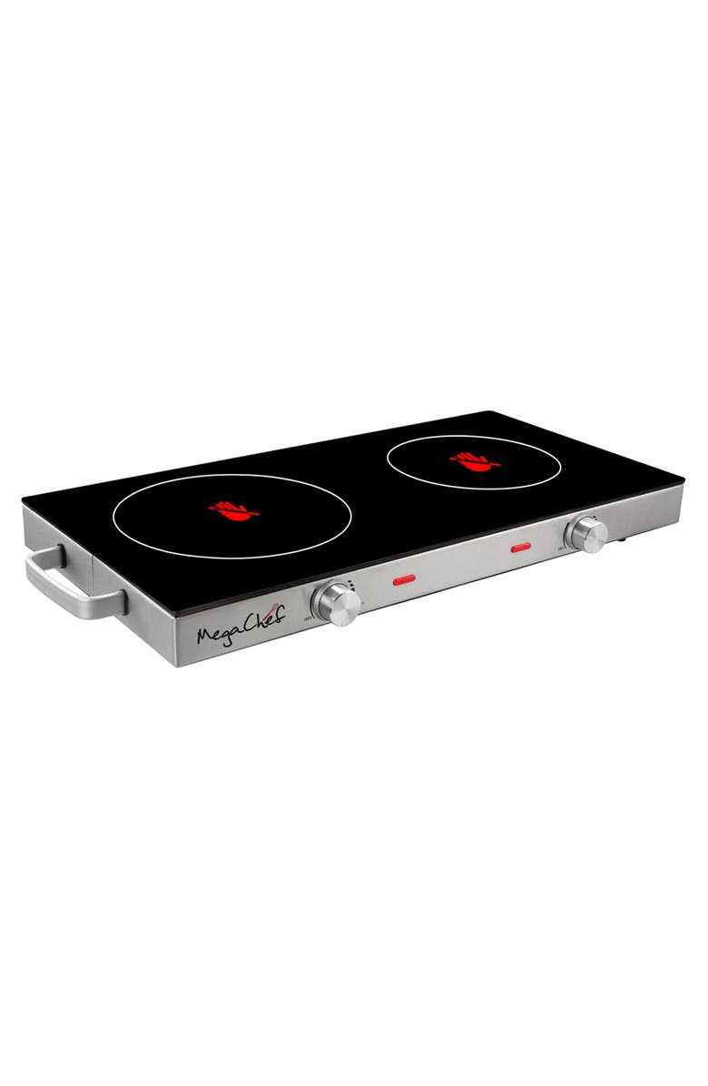 Megachef Ceramic Infrared Double Electric Cooktop, Alternate, color, Black