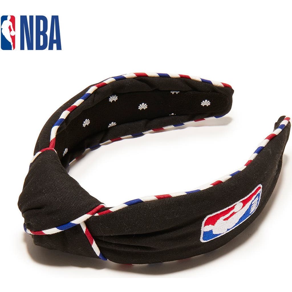 Lele Sadoughi Nba Embroidered Headband In Black