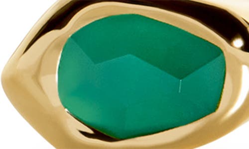 Monica Vinader Gold Odyssey Gemstone Open Cuff Green Onyx In Multi