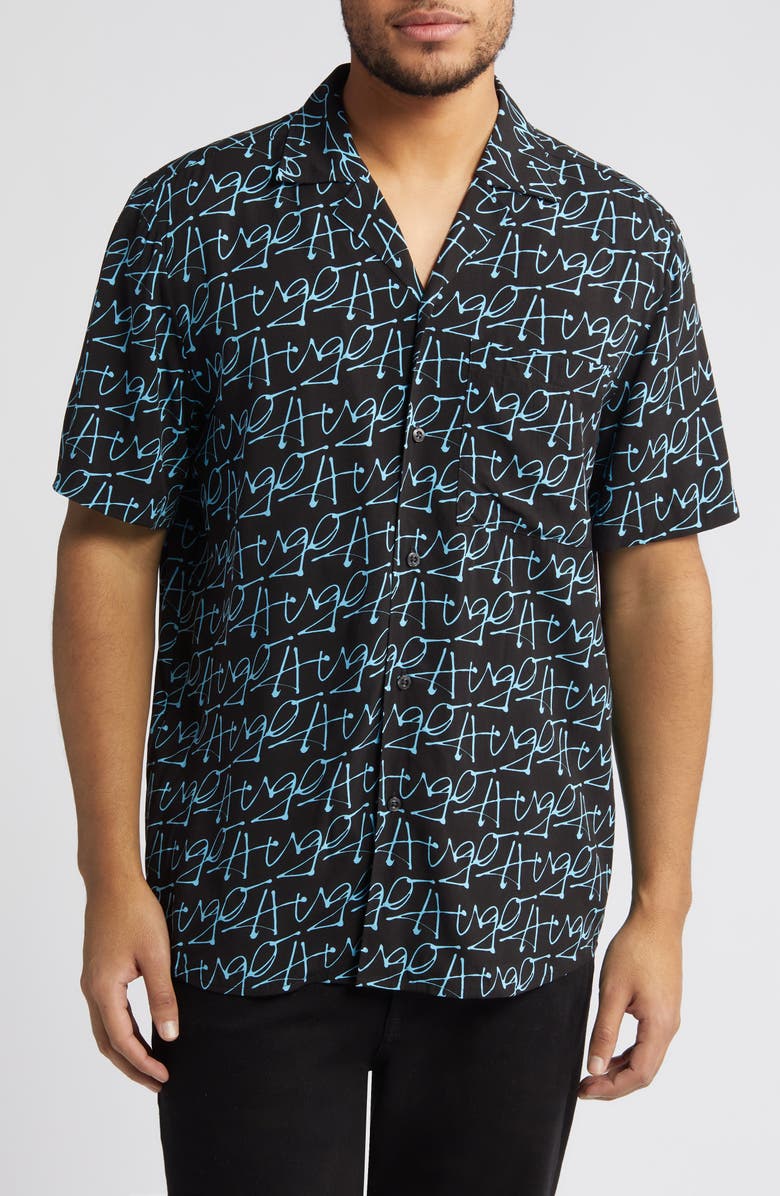 HUGO Ellino Camp Shirt, Main, color, 