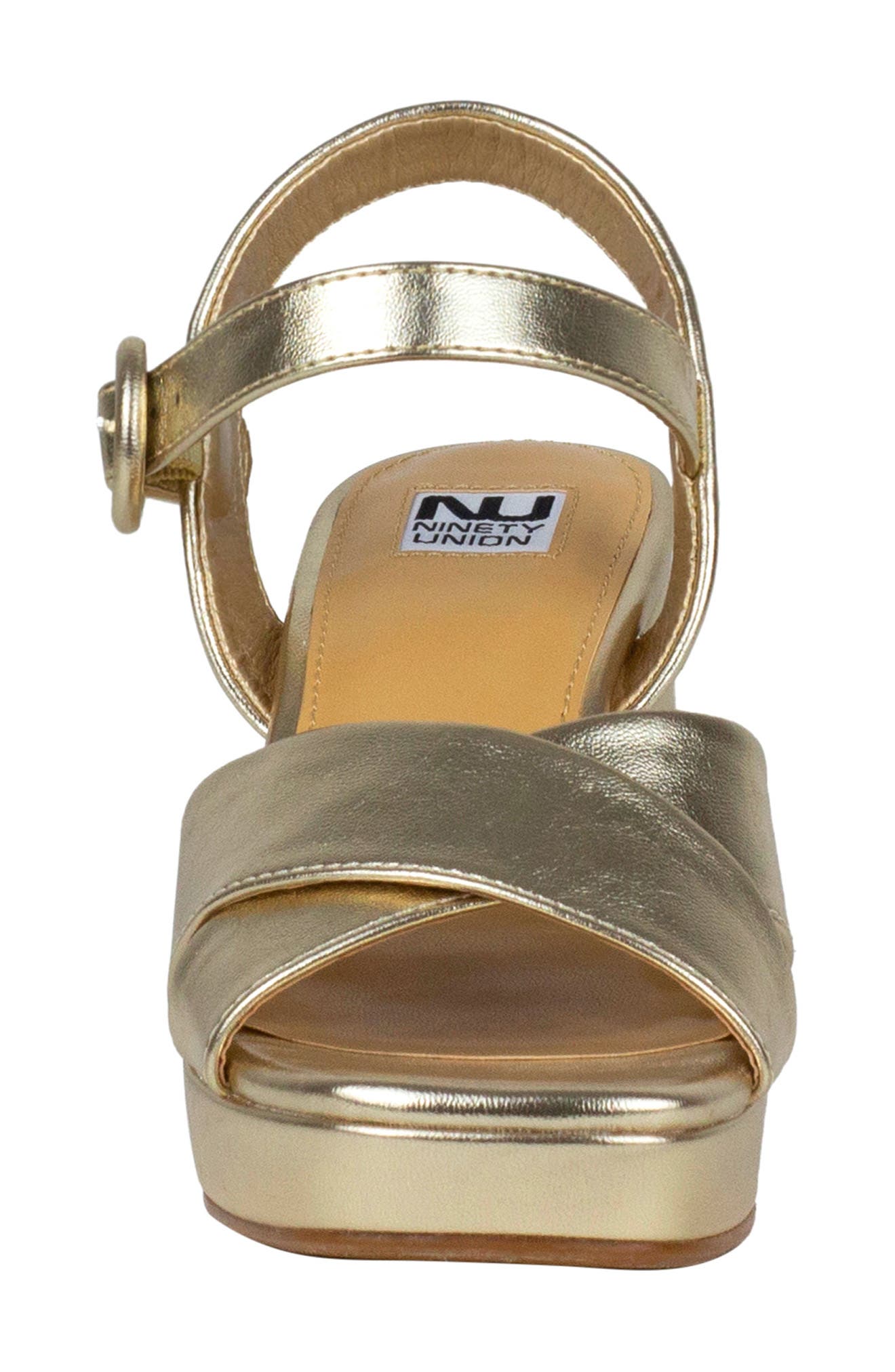 Emelyn Platform Ankle Strap Sandal, Alternate, color, GOLD