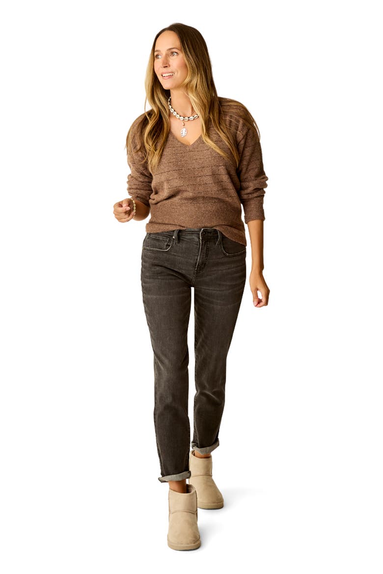 Ruth Reversible Fuzzy Sweater, Alternate, color, Sumac Lurex