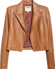 L'AGENCE Dulcie Whipstitch Leather Jacket