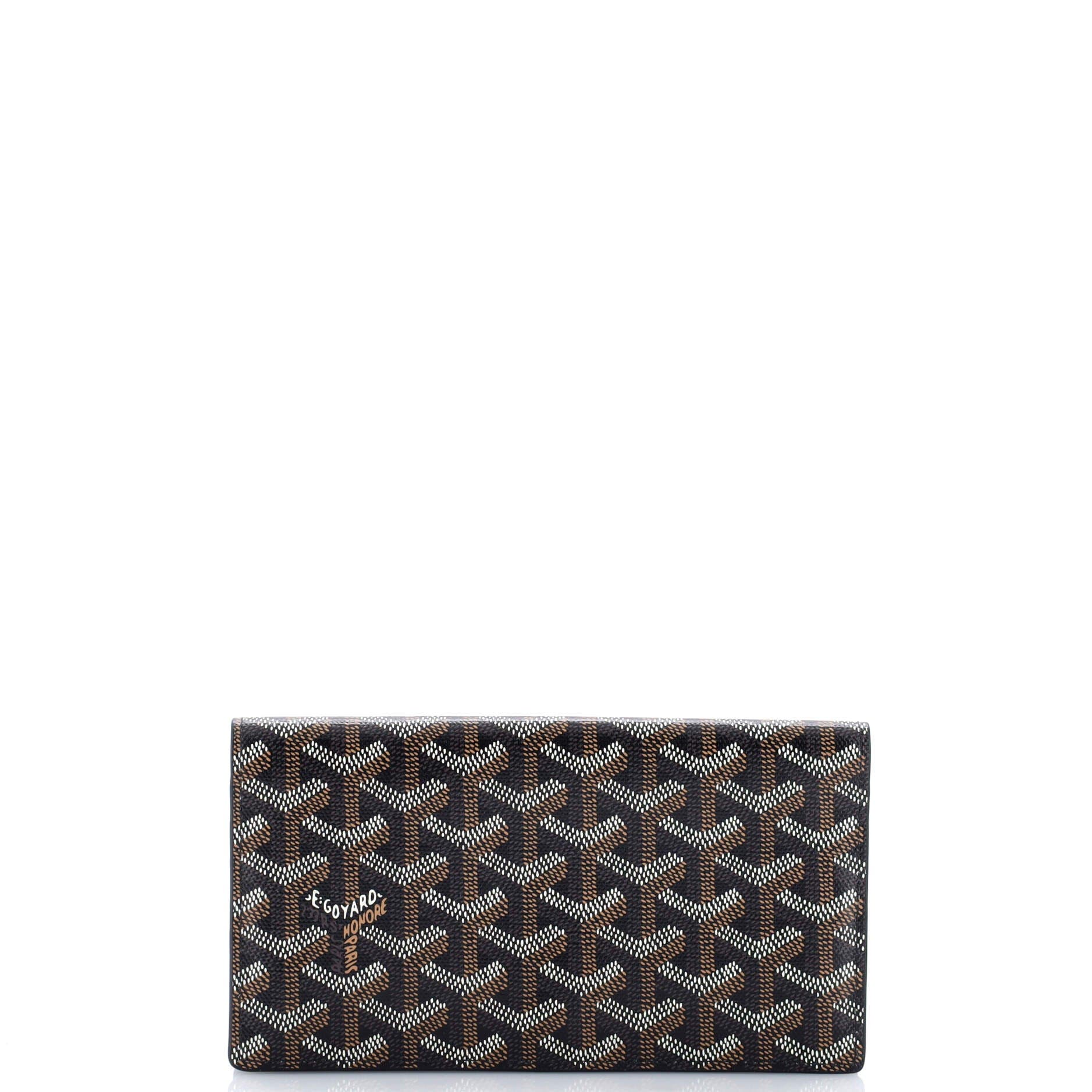 Pre-Owned Goyard Richelieu Wallet Coated Canvas Long, Main, color, Black