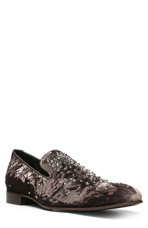 Velvet Rhinestone Venetian Slipper (Men)
