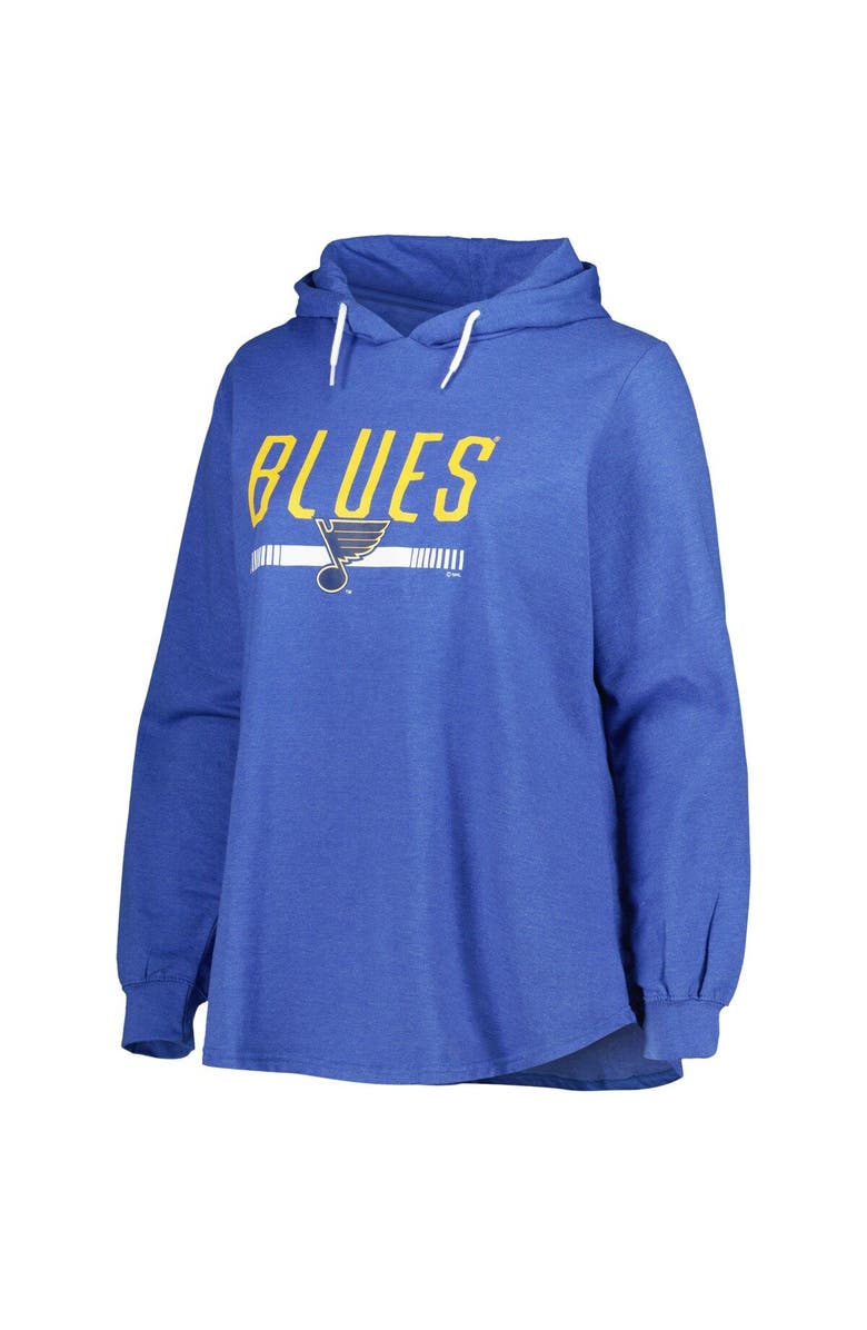PROFILE Women's Heather Royal St. Louis Blues Plus Size Fleece Pullover Hoodie, Alternate, color, Heather Royal