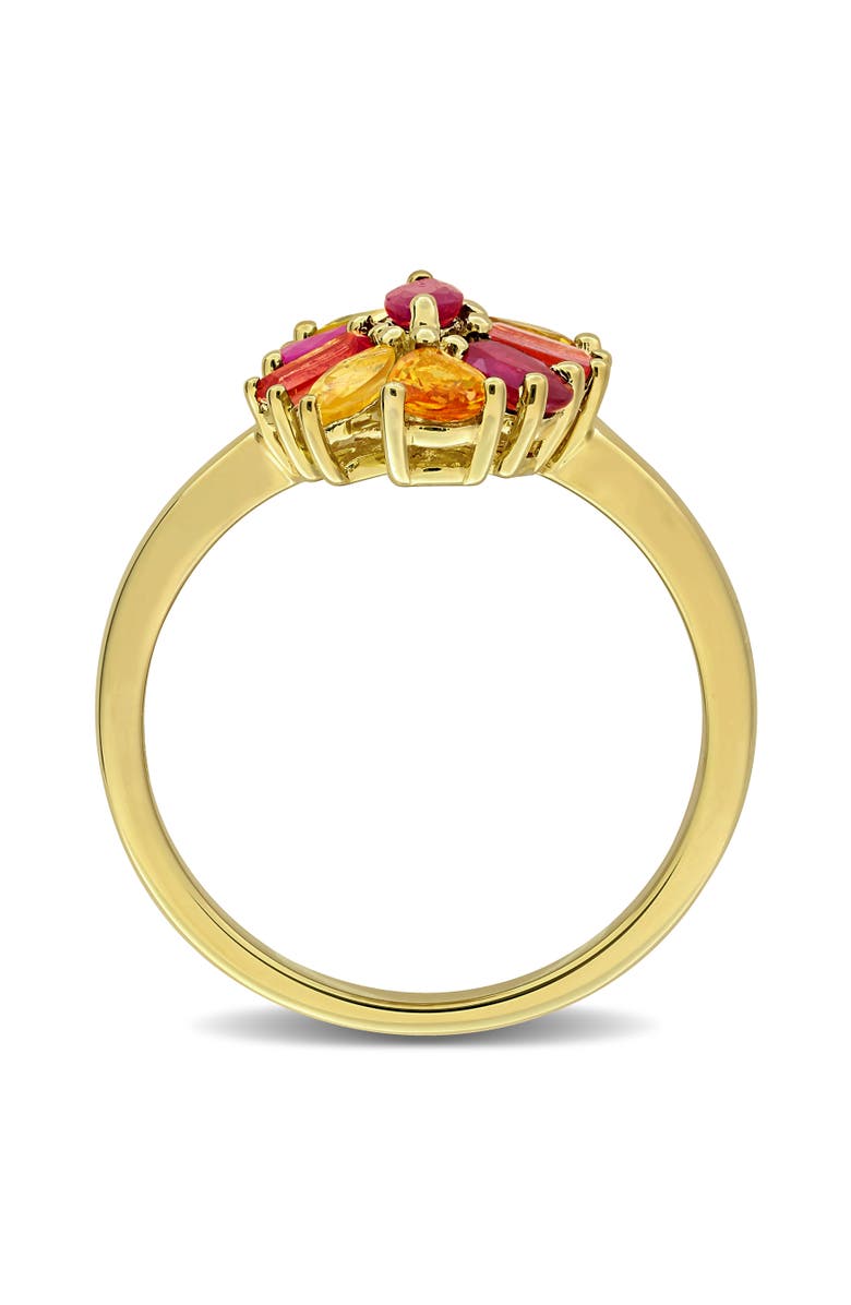 Julianna B. Ruby & Sapphire Floral Ring Plated Silver, Alternate, color, Ruby