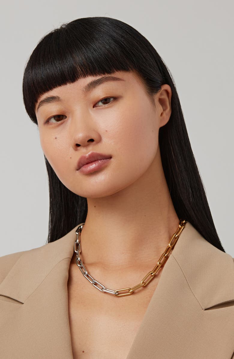 JENNY BIRD Elli Mixed Metal Paperclip Link Chain Necklace, Alternate, color,