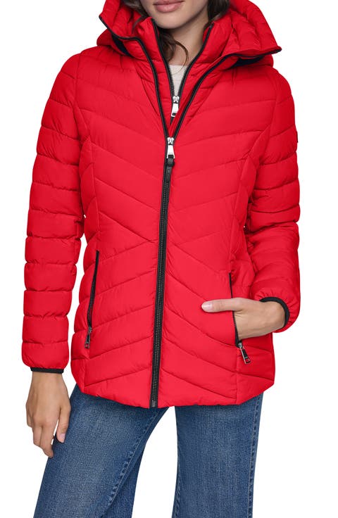 Water Resistant Lightweight Puffer Jacket with Bib