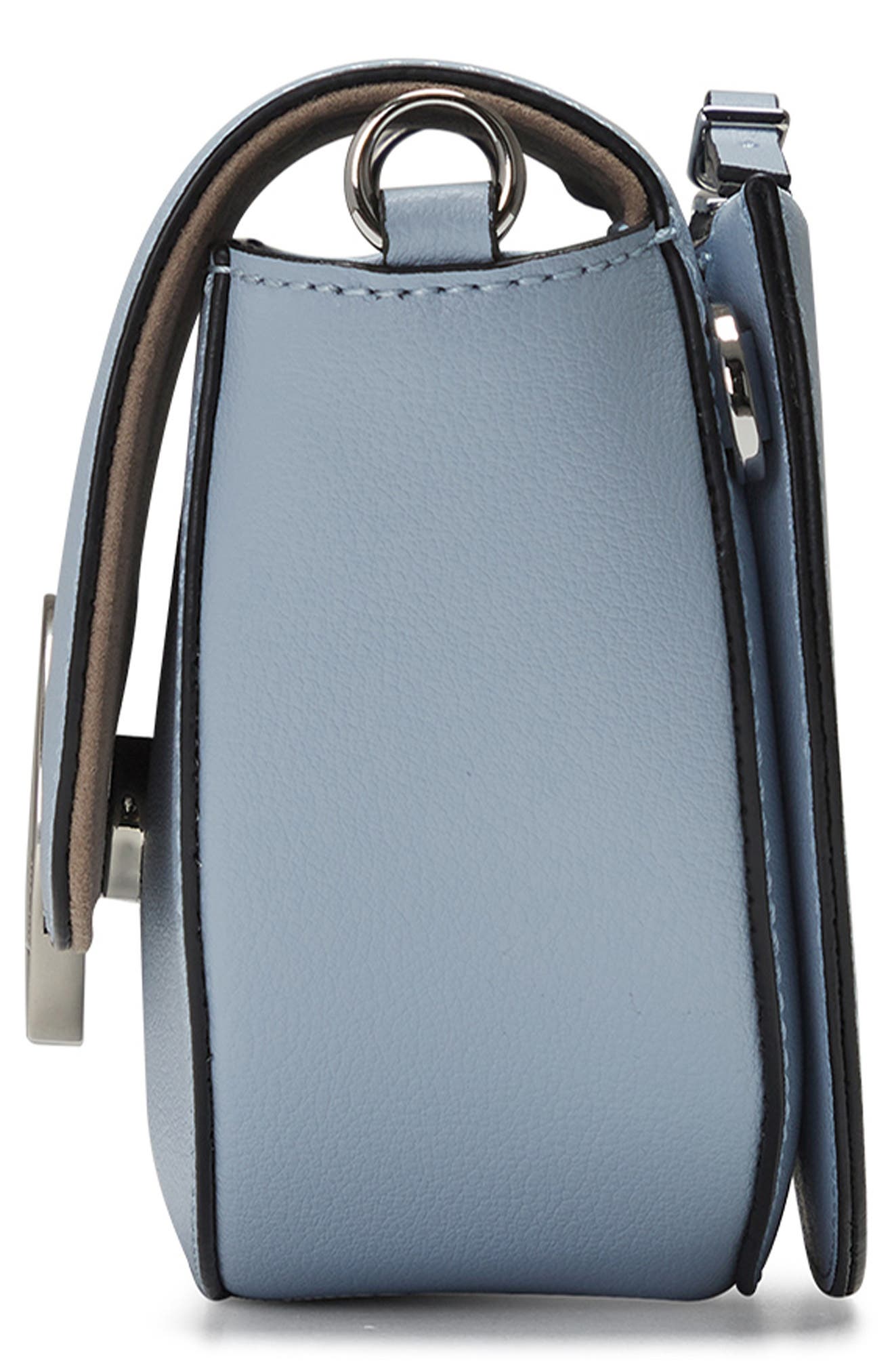 Lottie Leather Saddle Crossbody Bag, Alternate, color, SPACE BLUE